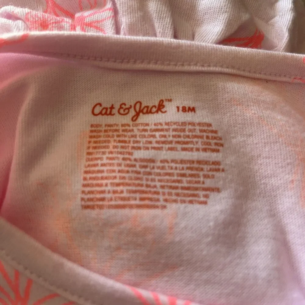 Cat & Jack Toddler Girls 18 mo Violet Pink Floral Dress NWT